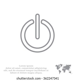 Power on/off line icon. Flat design style.