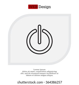 Power on/off line icon. Flat design style.