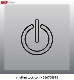 Power on/off line icon. Flat design style.