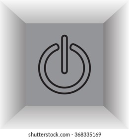 Power on/off line icon. Flat design style.