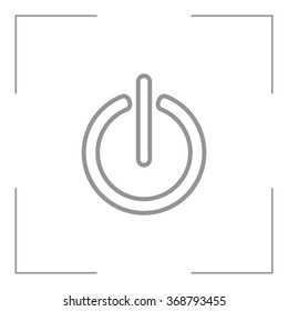 Power on/off line icon. Flat design style.