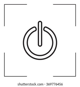 Power on/off line icon. Flat design style.