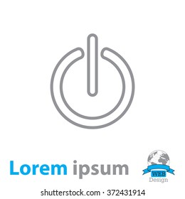 Power on/off line icon. Flat design style.