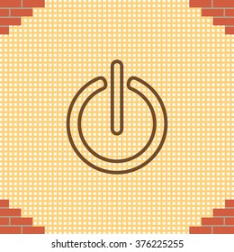 Power on/off line icon. Flat design style.