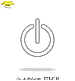 Power on/off line icon. Flat design style.