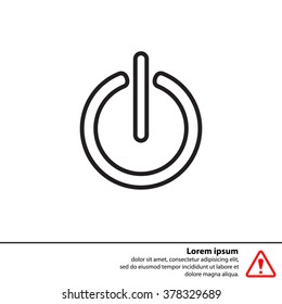 Power on/off line icon. Flat design style.