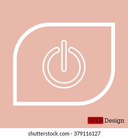 Power on/off line icon. Flat design style.
