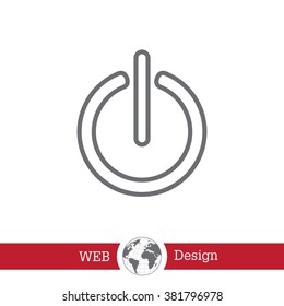 Power on/off line icon. Flat design style.