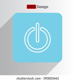 Power on/off line icon. Flat design style.