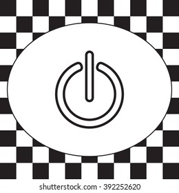Power on/off line icon. Flat design style.