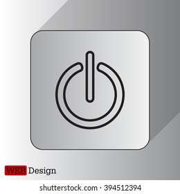 Power on/off line icon. Flat design style.