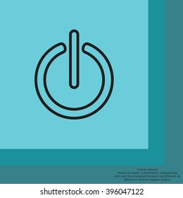 Power on/off line icon. Flat design style.