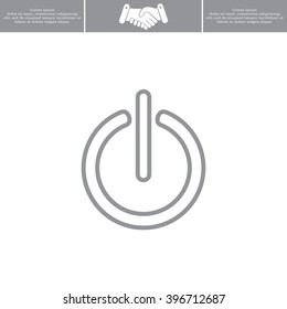 Power on/off line icon. Flat design style.