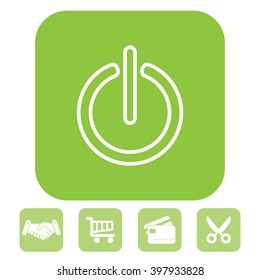 Power on/off line icon. Flat design style.