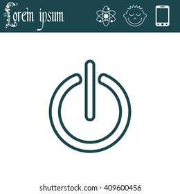 Power on/off line icon. Flat design style.