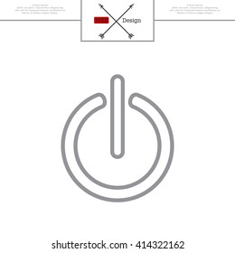 Power on/off line icon. Flat design style.