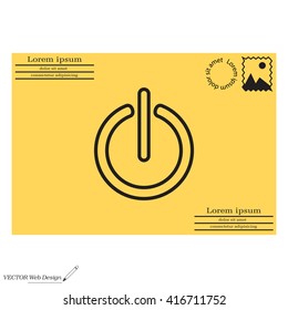 Power on/off line icon. Flat design style.