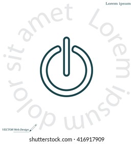 Power on/off line icon. Flat design style.