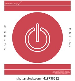 Power on/off line icon. Flat design style.