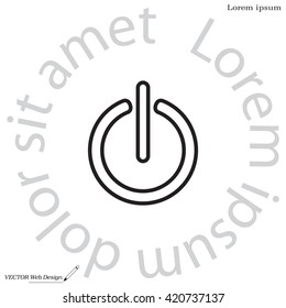 Power on/off line icon. Flat design style.