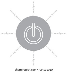 Power on/off line icon. Flat design style.