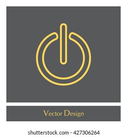 Power on/off line icon. Flat design style.