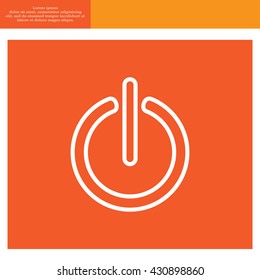 Power on/off line icon. Flat design style.