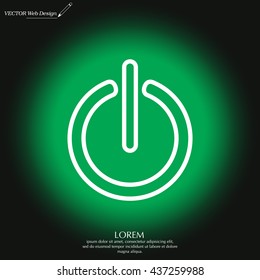 Power on/off line icon. Flat design style.