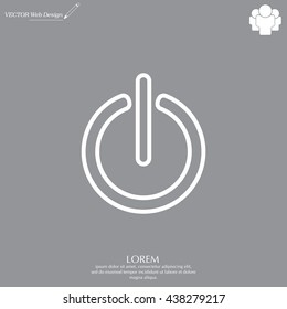Power on/off line icon. Flat design style.