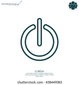Power on/off line icon. Flat design style.