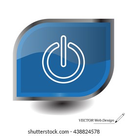 Power on/off line icon. Flat design style.