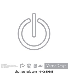 Power on/off line icon. Flat design style.