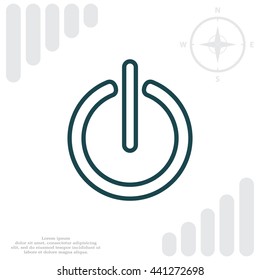 Power on/off line icon. Flat design style.