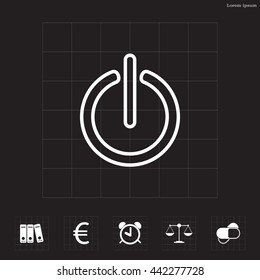 Power on/off line icon. Flat design style.