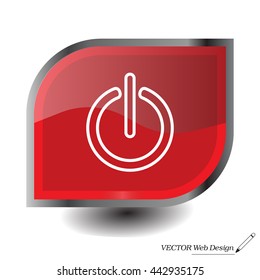 Power on/off line icon. Flat design style.