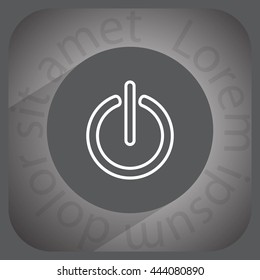 Power on/off line icon. Flat design style.