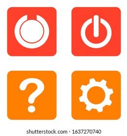 
Power on-off setting question icon. Flat design vector illustration.