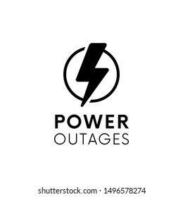 Power outage banner vector design. Electric symbol.