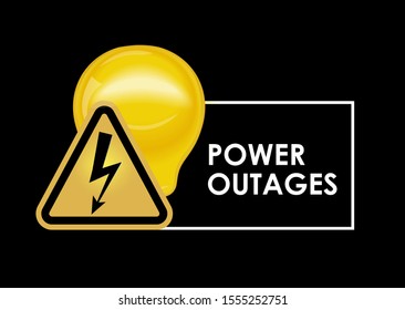 Power outage with beautiful triangular electricity icon in yellow and black