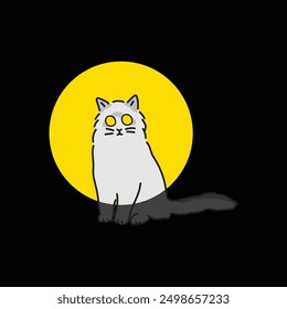 Power outage, cat found in darkness, Ukraine