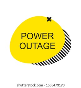 Power Outage Icon. Blackout Sign. Yellow Power Outage Sign.