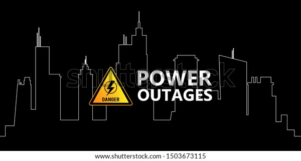 Power Outage Logo On Background City Stock Vector Royalty Free 1503673115