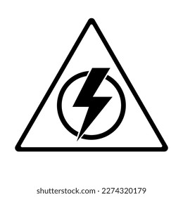 Power outage. Symbol without electricity. Black triangle icon isolated on white background. Warning logo. Caution electric. Electrical lights out. Concept without electronic light. Vector illustration