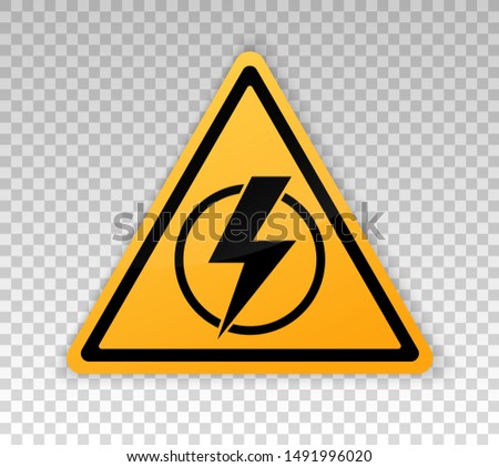 Power outage. Symbol without electricity. Triangular yellow and black icon of electricity. Warning logo. Caution. Electricity lights out. Vector concept without electricity. Lightning. High voltage