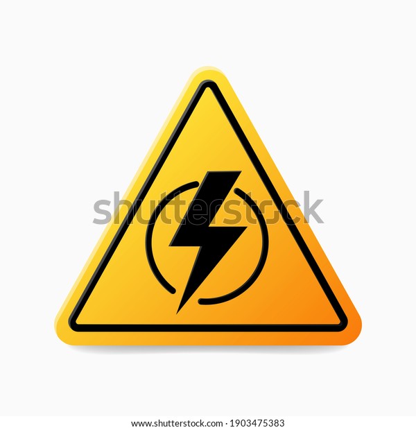 Power outage. Symbol without electricity. Concept\
without electricity. Triangular icon of electricity isolated on the\
white background. 