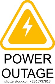 Power outage, triangular icon of electricity