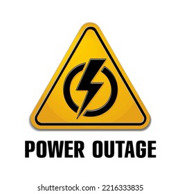 Power outage warning sign. Vector on transparent background