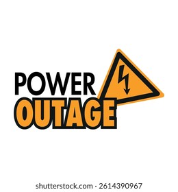 Power Outage Warning Sign Vector Illustration