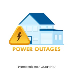 Power outages. Badge, icon, stamp, logo. Vector illustration.