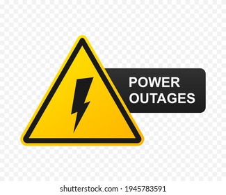 Power Outages banner symbol isolated on transparent background. Power Outages icon Vector EPS 10